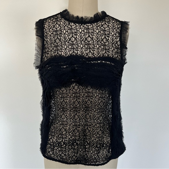Trouvé Netted Fringe Sleeveless Top - Picture 1 of 7